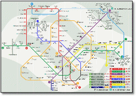 Singapore MRT & LRT train / rail map
